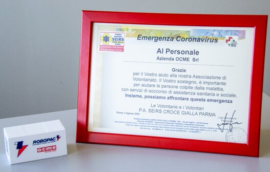 THE BIG HEART OF OCME:  DONATE INDIVIDUAL PROTECTION DEVICES TO CIVIL PROTECTION AND PARMA STATE POLICY